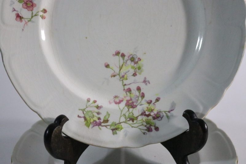 6st Unika Gustavsberg Porslins Tallrikar med Blomsterdesign