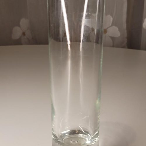 Avlång cylinder blomvas, bubbla på botten