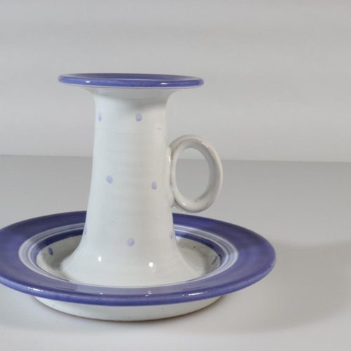 Nattljusstake, blå och vit, keramik