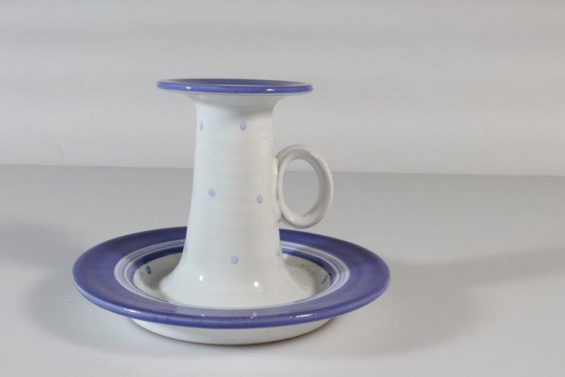 Nattljusstake, blå och vit, keramik