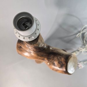 Vintage Skulpturell Trälampa från 1960-talet