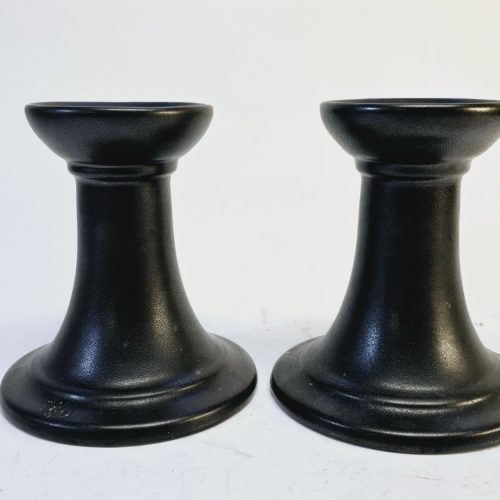 Eleganta Höganäs Ljusstakar i Svart Stengods - Skandinavisk Designklassiker