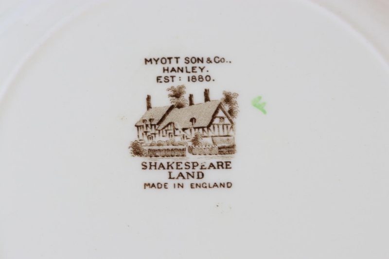 Myott Son &Co Shakespears Birthplace Flat Tallrik.