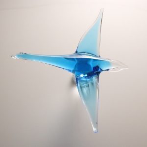 Skulptur, glas, fågel - 30cm