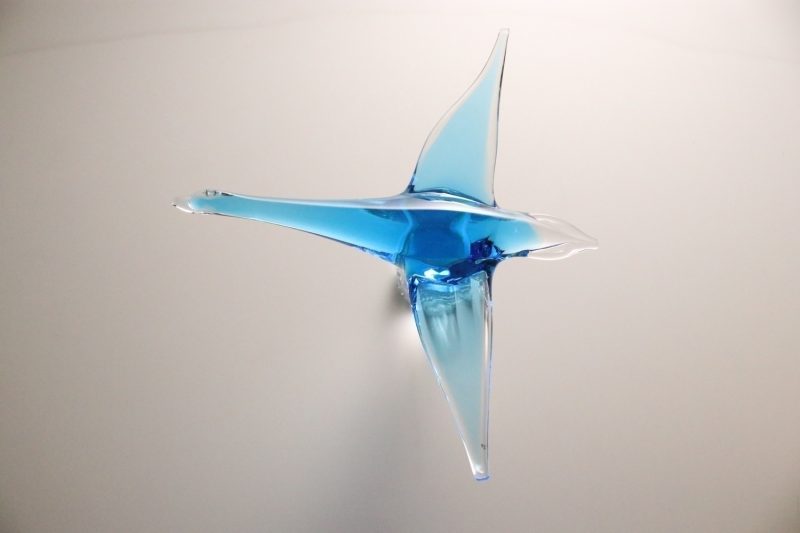 Skulptur, glas, fågel - 30cm