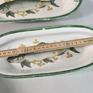 FISKFAT, 2 st, keramik, sannolikt Tjeckoslovakien