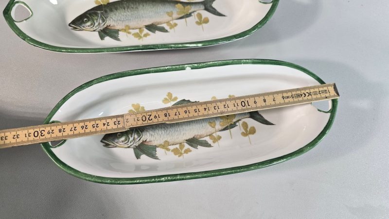 FISKFAT, 2 st, keramik, sannolikt Tjeckoslovakien