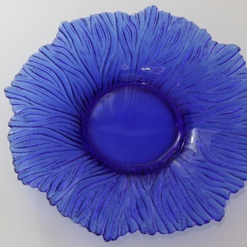 Glasfat, blå, D=31cm