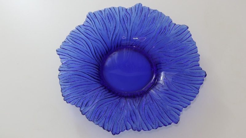 Glasfat, blå, D=31cm