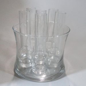 Isskål med 6 glas, Paul Revere Crystal,  Amerika