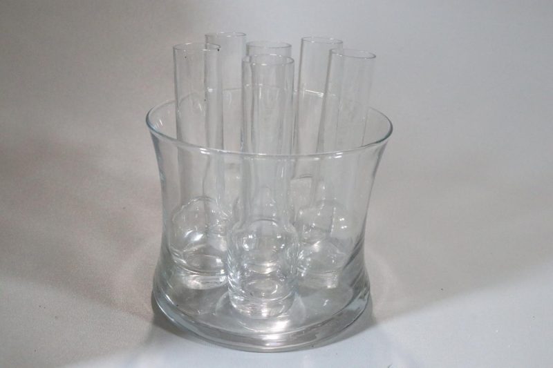 Isskål med 6 glas, Paul Revere Crystal,  Amerika
