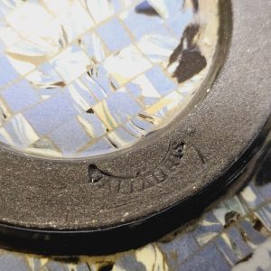 Elegant keramikskål med unik mosaikdesign, 17 cm