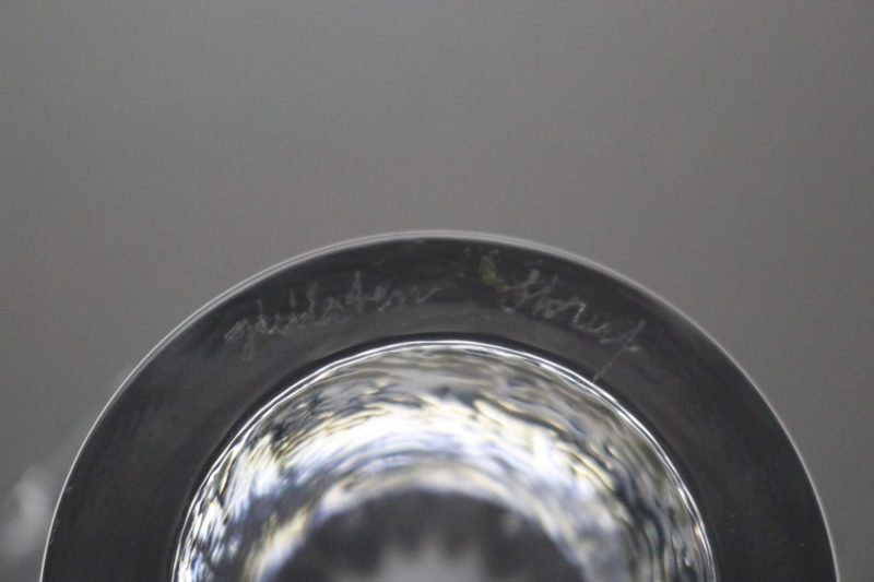 LARS HELLSTEN Ljusstake, signed, Skruf