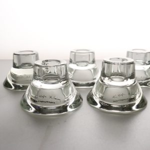 Set med eleganta glasljusstakar – designade av K. Hagberg och M. Hagberg