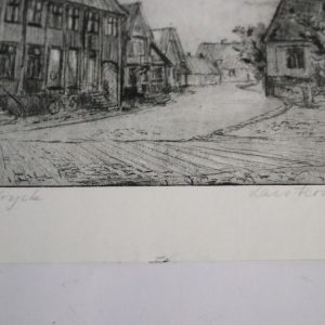 Charmigt Stadsmotiv – Signerat Provtryck från 1951