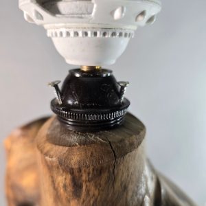 Vintage Skulpturell Trälampa från 1960-talet