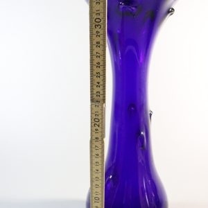 Trumpetvas, koboltblå, troligen från polsk glasbruk - 34cm