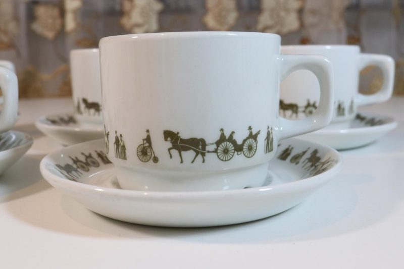 KAFFESERVIS, 10 delar, porslin, Vitro Porselen med Korund, Figgjo Norge