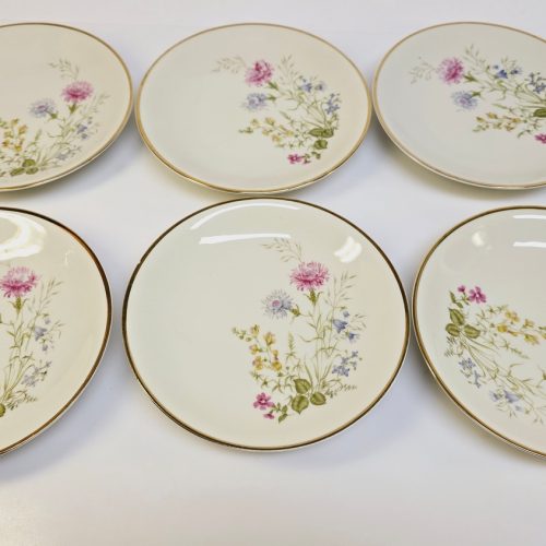 Uppsala Ekeby – Set med 6 blomdekorerade assietter, 19 cm