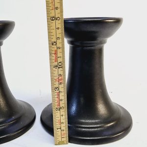 Eleganta Höganäs Ljusstakar i Svart Stengods - Skandinavisk Designklassiker