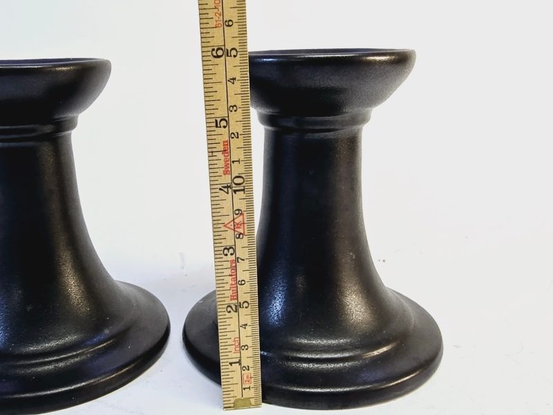 Eleganta Höganäs Ljusstakar i Svart Stengods - Skandinavisk Designklassiker