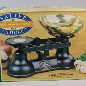 Vintage Salter nr 60, Traditionell köksvåg med metriska vikter