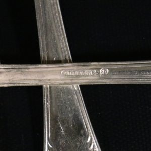 Elegant Bestickset i Nysilver – 11 Gafflar och 2 Skedar, 21 cm