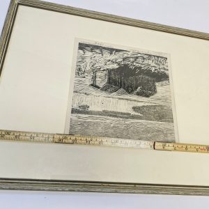 Träsnitt "Pohjoi-Kymenlaakso" av Tapani Lemminkäinen – 1957