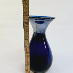 Elegant Blå Glasvas – 22 cm Hög