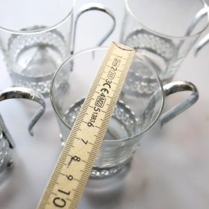 5st Kaffekoppar i glas och metall, Irish Coffee  - ca H10,5cm D6,5cm - Duralex