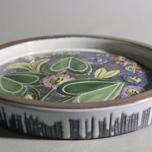 Handgjord Skål med Blomdesign, 19 cm