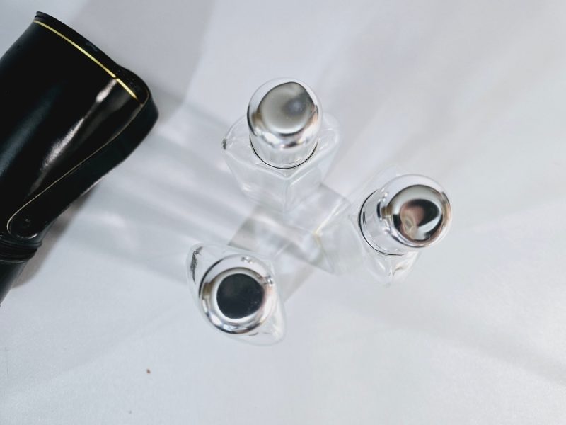 ART DECO TRIPPELGLAS KOLV SET I LÄDERFODRAL