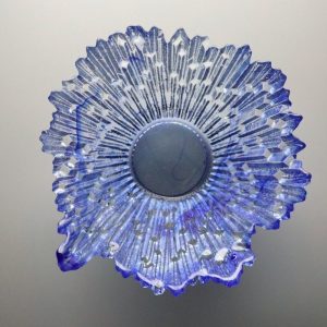 GLASSKÅL. troligen Istappsskål, Snapphane Glasbruk 18cm