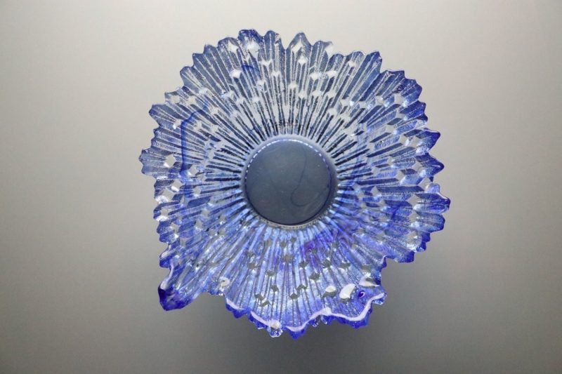 GLASSKÅL. troligen Istappsskål, Snapphane Glasbruk 18cm