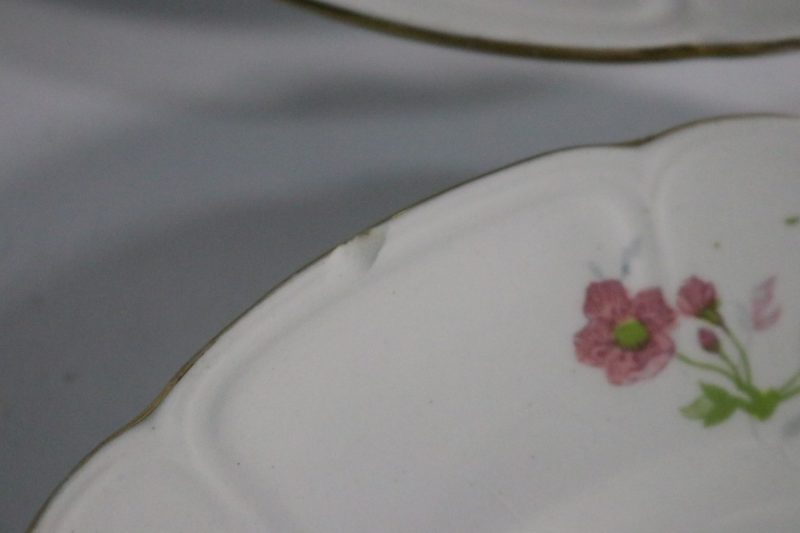 6st Unika Gustavsberg Porslins Tallrikar med Blomsterdesign