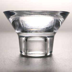 Vas, lila med klumpfot i klar glas, retro, Vintage