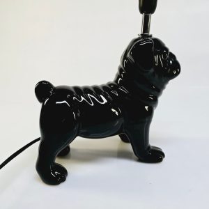 Unik svart bulldog-lampa – modern design för en lekfull inredning