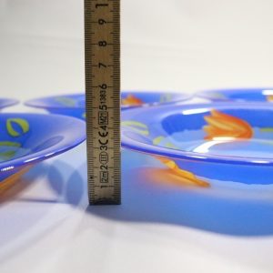5st djupa tallrikar, glas, Cristal D'arques-Durand Tulip Blomma Tulpan