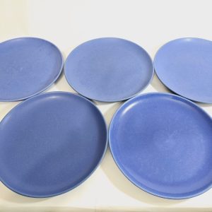 5st stora tallrikar Höganäs Keramik. Ø 26cm. Blåa. M-L Hellgren