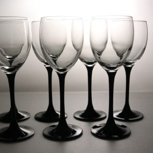 7st vinglas, Domino Signature Black från CRISTAL D'ARQUES-DURAND