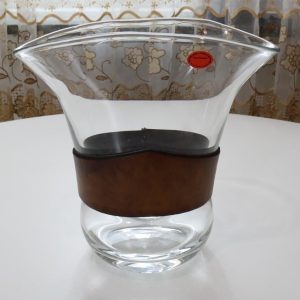 Stor glasskål med brun läder - Polen