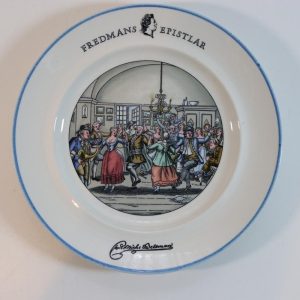 Gustavsberg "Göteborg" – Elegant Antik Tallrik med Blå Dekor