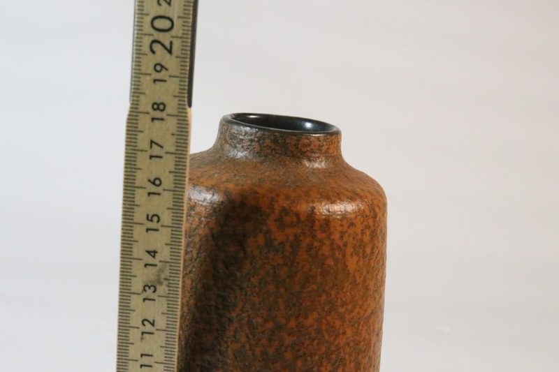 50t Haldensleben VEB keramik orange retro lava vas H23cm Germany Tyskland 3045B
