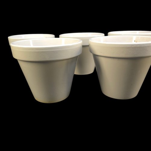Charmiga vita blomkrukor i keramik, set om 5