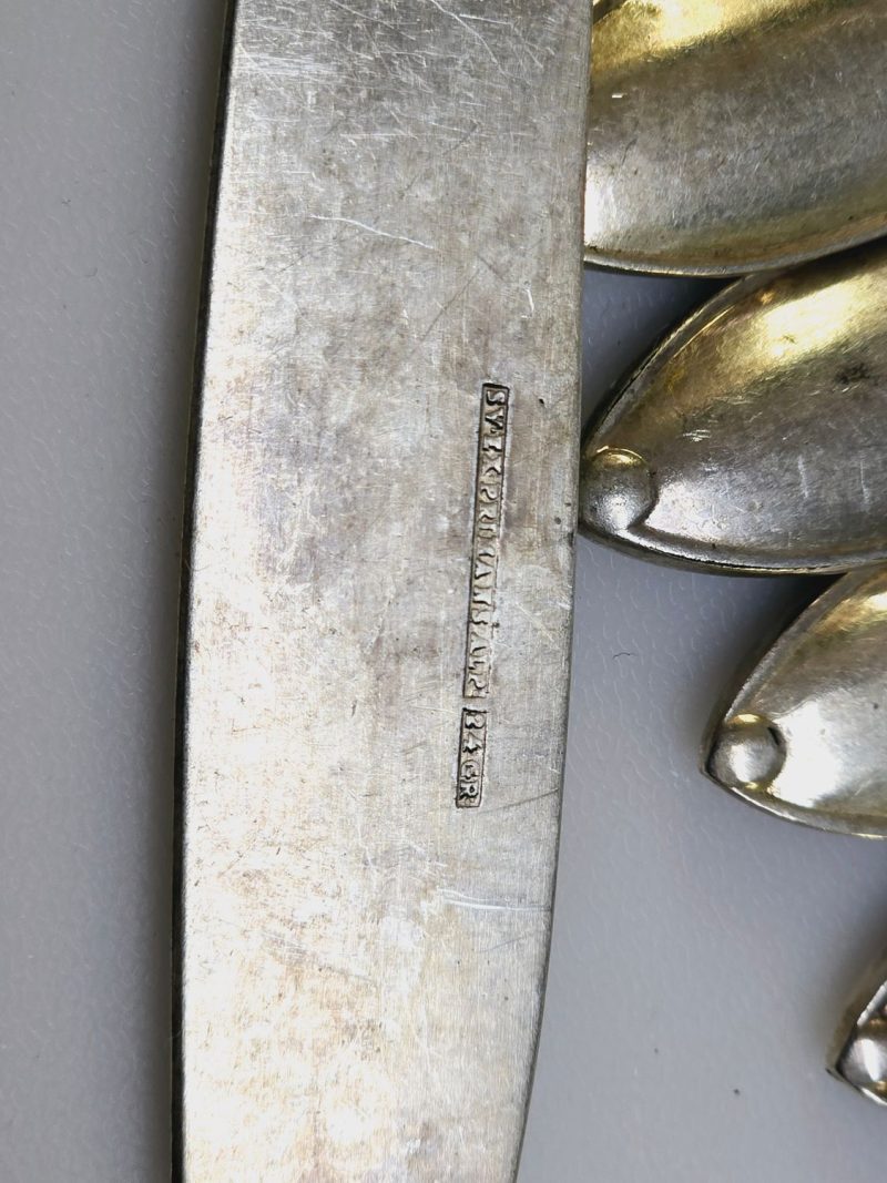 16st Exklusiva gamla matknivar – Silverpläterad elegans från Sverige