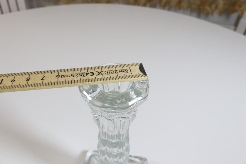 Ljusstake, glas, 18cm