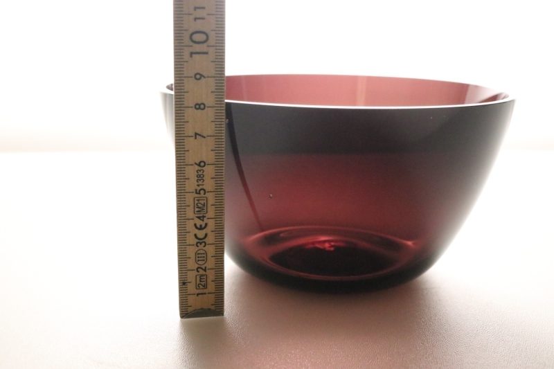Skål, glas, burgundy - 15cm