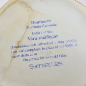 Exklusiv Domherre från serien "Våra småfåglar" i porslin