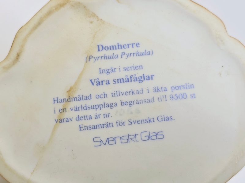 Exklusiv Domherre från serien "Våra småfåglar" i porslin