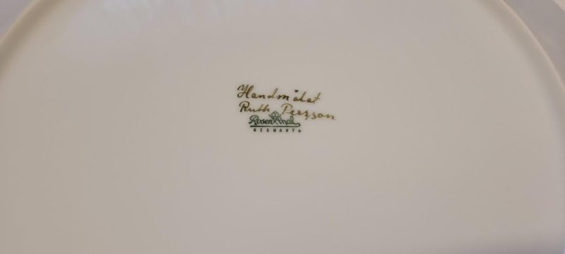 Stor handmålad fat Rosenthal, 32cm, Ruth persson